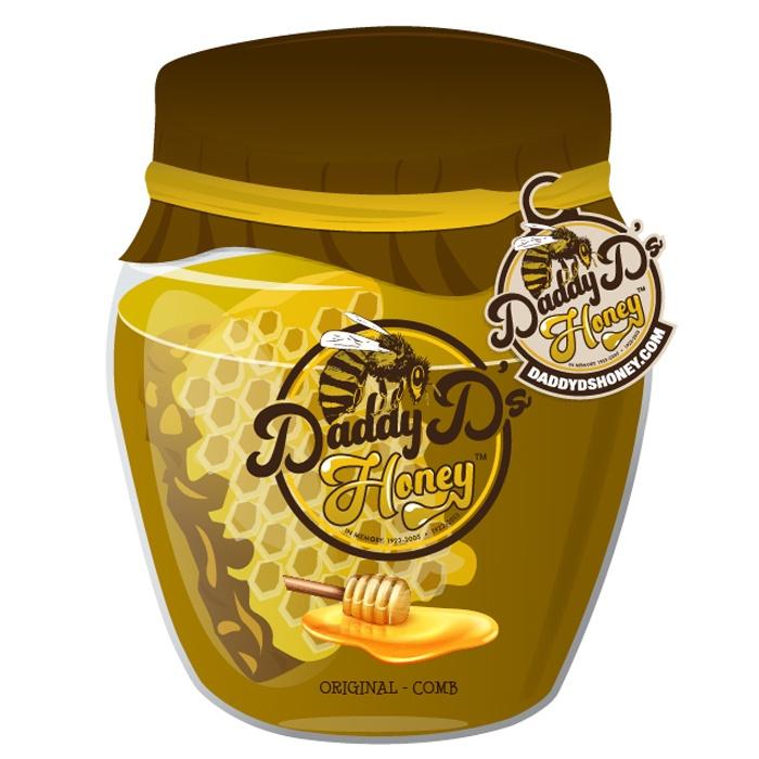 THE BRANDING OF DADDY D'S HONEY 19 Original Comb Jar