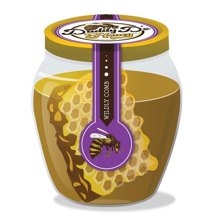 THE BRANDING OF DADDY D'S HONEY 37 Wildflower Comb Jar