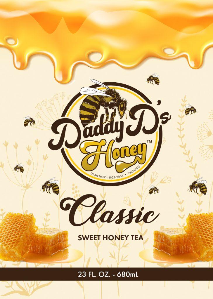 THE BRANDING OF DADDY D'S HONEY 39 can label 1